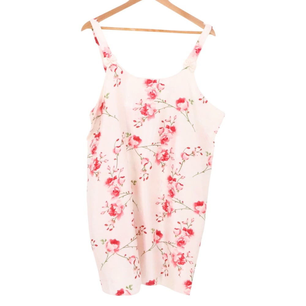 Vintage Y2K Sante Floral Slip Dress Coquette Lingerie Bow Romantic Retro Size XL